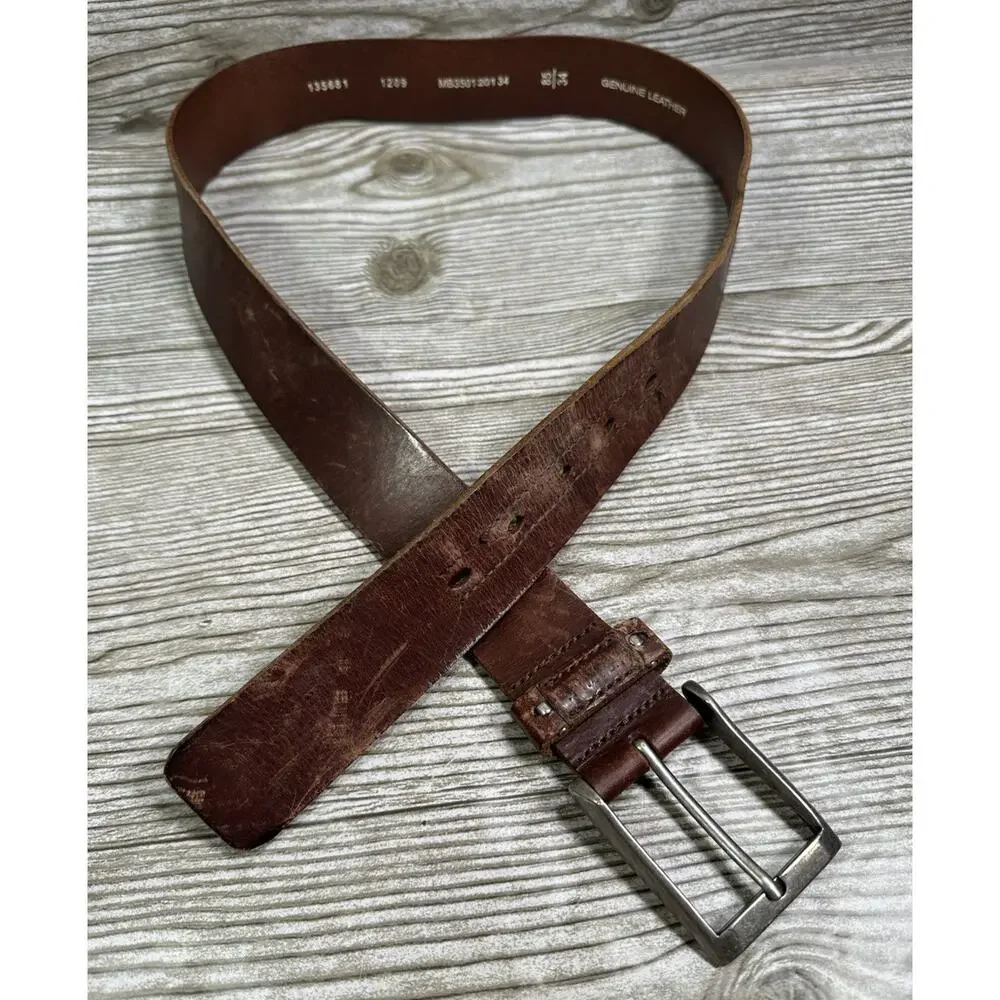 FOSSIL Men’s Brown Leather Belt Size US 34 1 1/2” Width